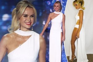 Amanda-Holden beyaz elbise