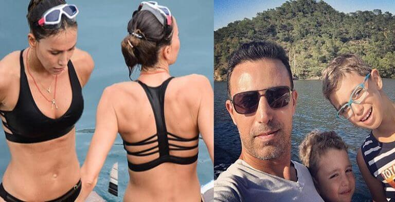 Emina Jahoviç ile Mustafa Sandal nöbetleşe tatil yapıyor