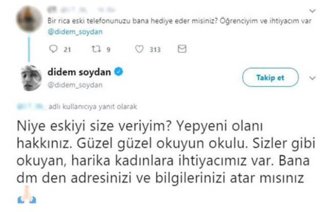 Didem Soydan'dan takipçisine