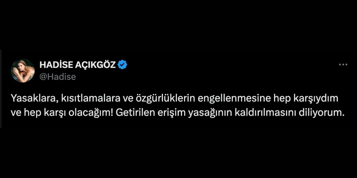 "Yasaklara, kısıtlamalara ve özgürlüklerin engellenmesine hep karşıydım ve hep karşı olacağım"